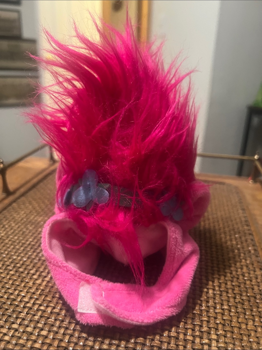 Trolls Hot Pink Plush Pet Hat with Fuzzy Mohawk